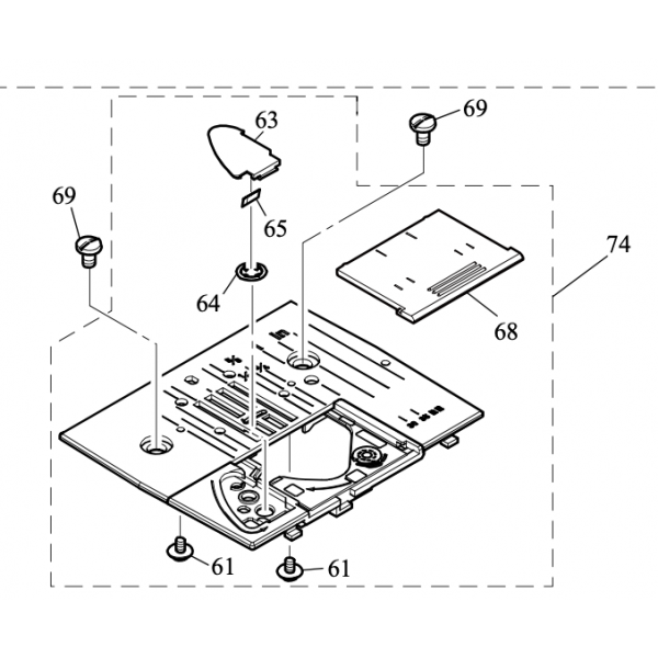 Plaque aiguille pour brother HF37